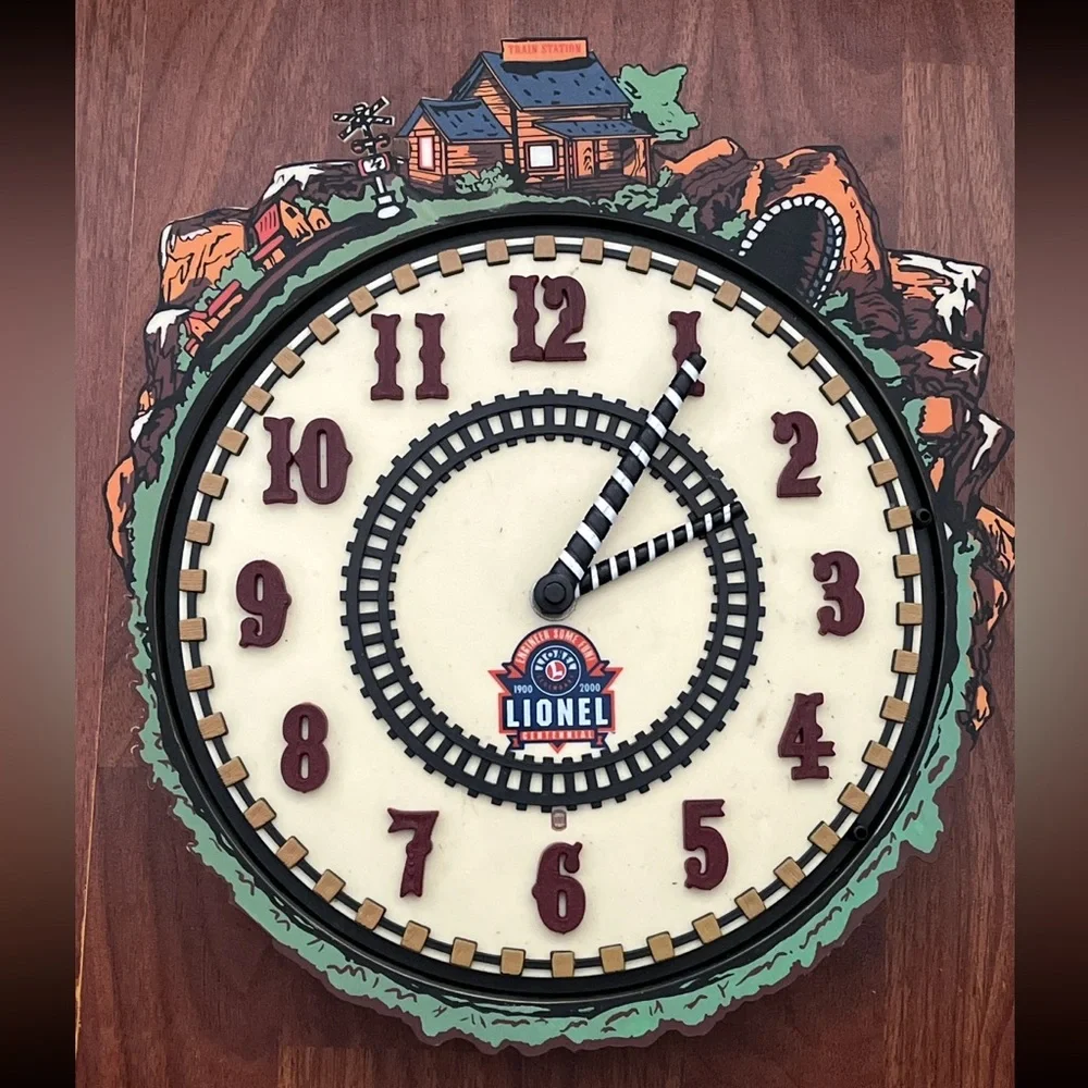 Lionel 100th Anniversary Train 1900-2000 w/ Train Sound Railroad Wall Clock